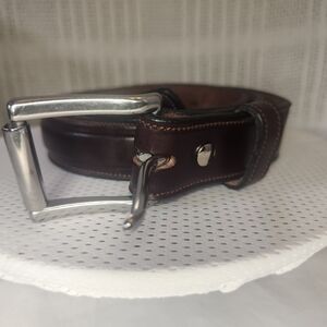 HANKS BELTS Brown LEATHER BUCKLE MAN SIZE 40